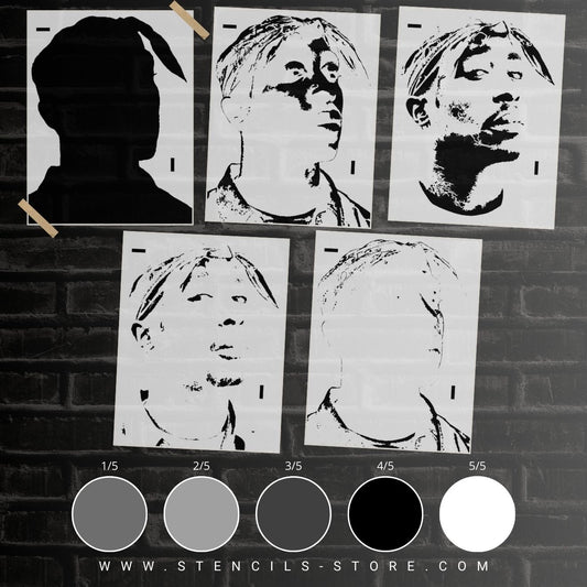 Iconic Rap Artist 5-Layer Stencil - ARTENDIST