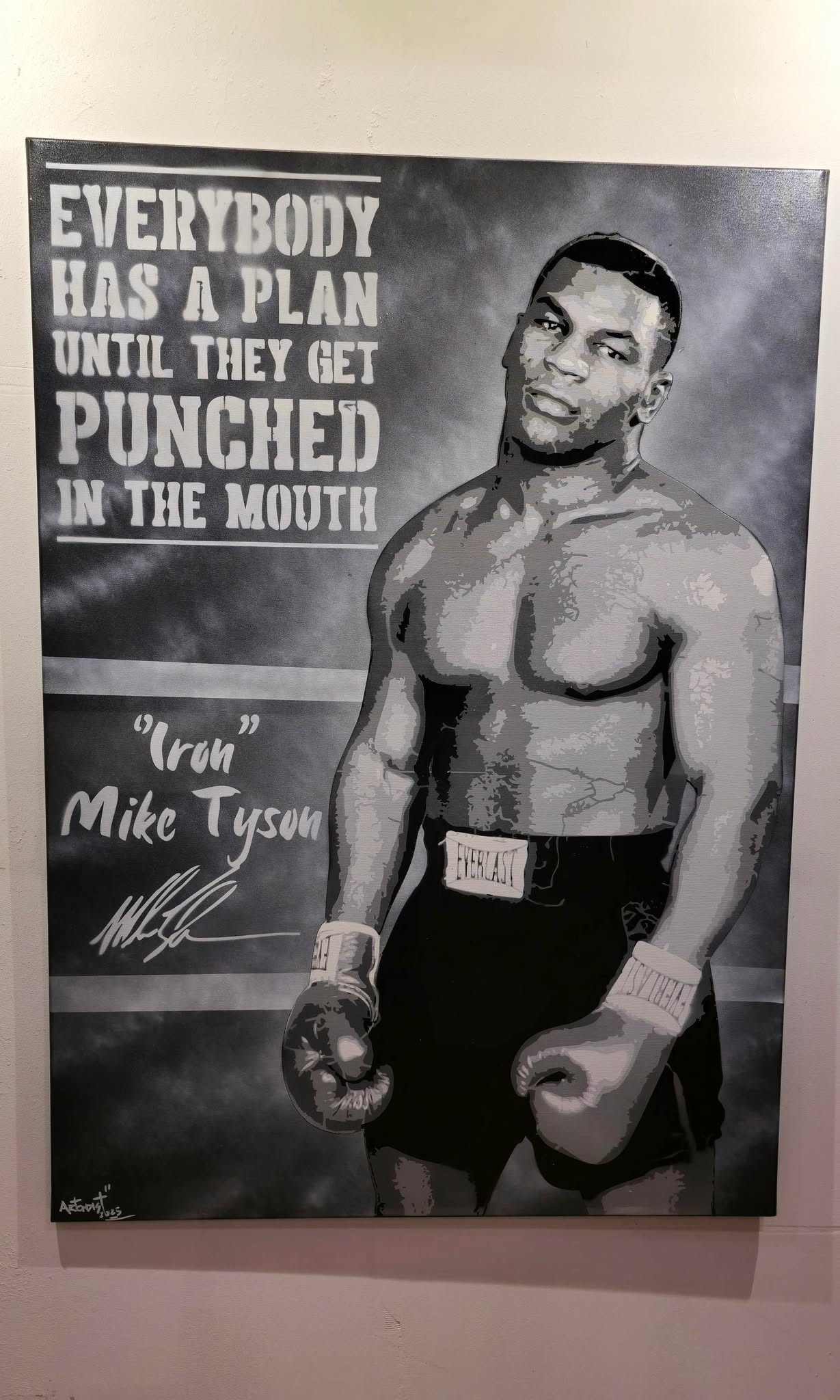 Mike Tyson Spray Paint Art 150x100cm - ARTENDIST
