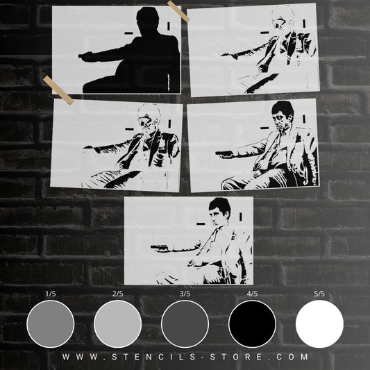 Gangster movie character - 5-Layer Stencil - ARTENDIST