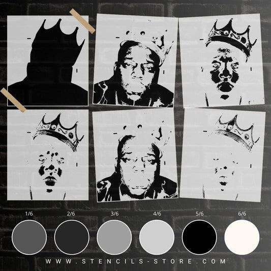 Hip hop rapper portrait - 6-Layer Stencil - ARTENDIST
