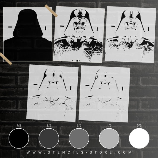 Dark Space Villain Portrait 5-Layer Stencil - ARTENDIST