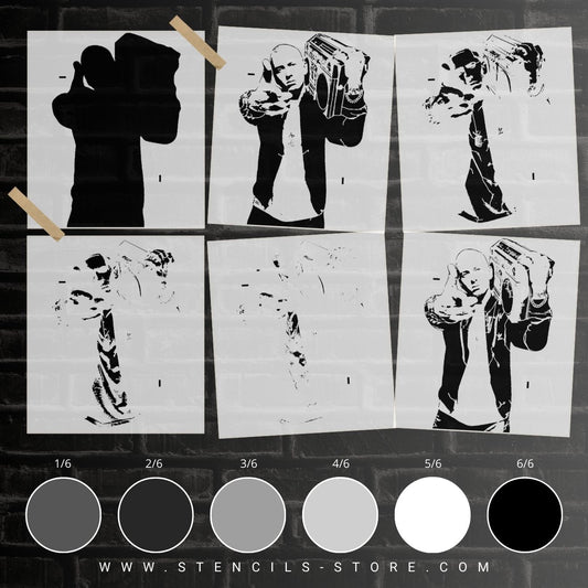 Iconic Rapper Portrait 6-Layer Stencil - ARTENDIST