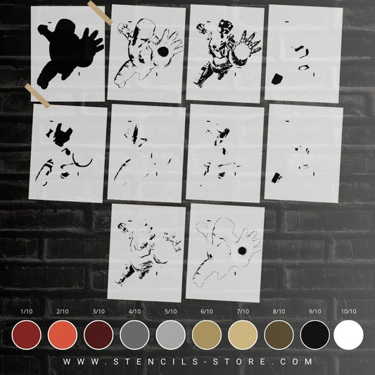 Armored Tech Hero 10-Layer Stencil - ARTENDIST