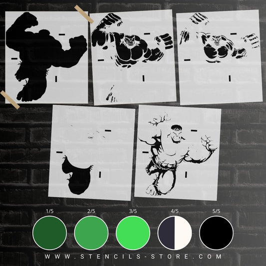 Green Comic Monster 5-Layer Stencil - ARTENDIST