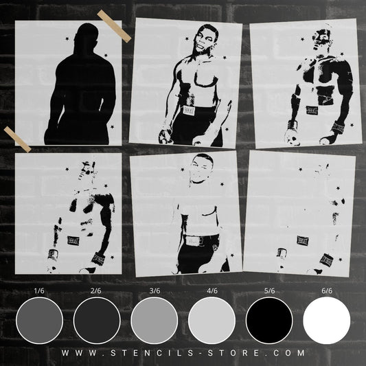 Iconic Boxing Champion – 6-Layer Stencil - ARTENDIST