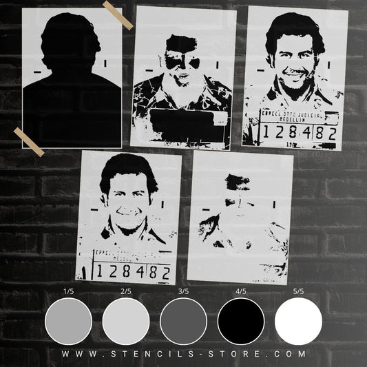 Cartel kingpin portrait - 5-Layer Stencil - ARTENDIST