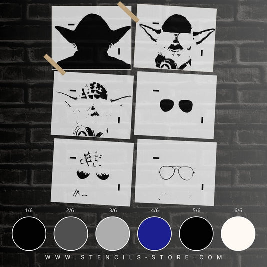 Wise Space Master Portrait 6-Layer Stencil - ARTENDIST