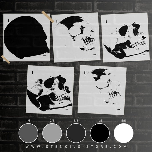 Skull 5-Layer Stencil - ARTENDIST