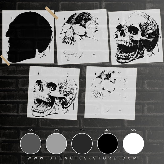 Skull 5-Layer Stencil - ARTENDIST