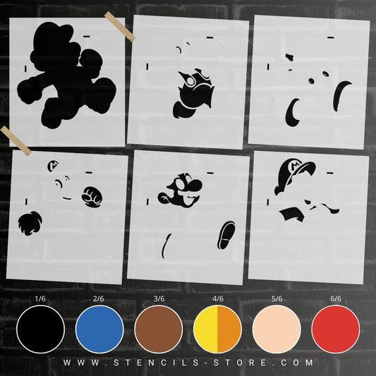 Retro Platform Plumber 6-Layer Stencil - ARTENDIST