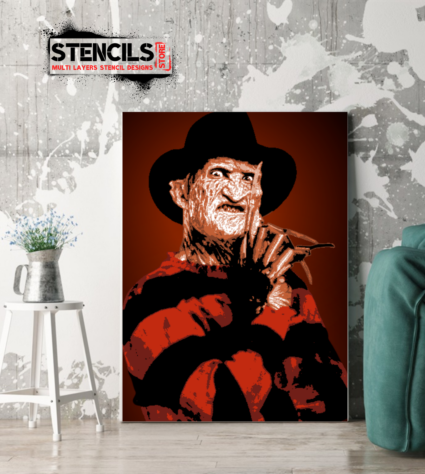 FREDDY multi 8 layers stencil design PRE-CUT - ARTENDIST