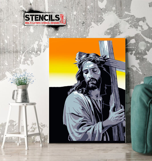 JESUS multi 5 layers stencil design PRE-CUT - ARTENDIST