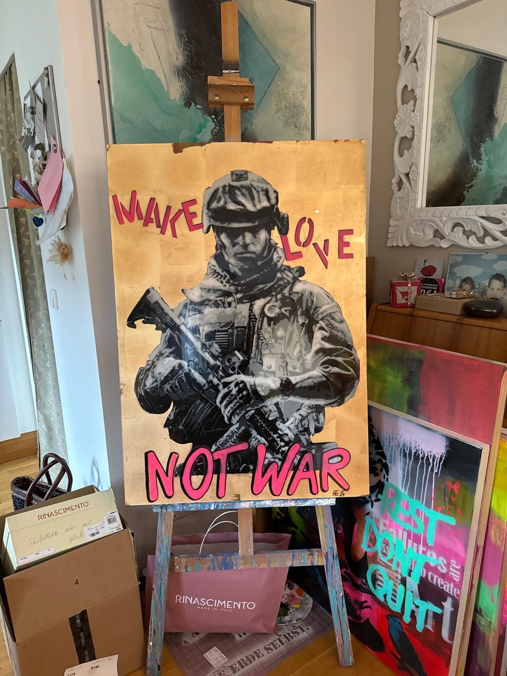 SOLIDER multi 5 layers stencil design PRE-CUT - ARTENDIST