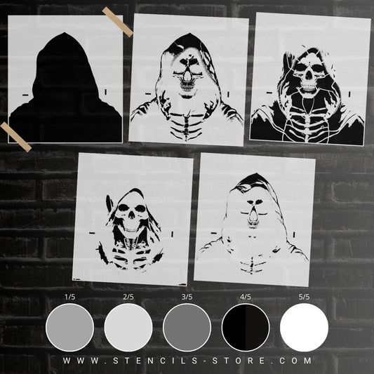 Skull 5-Layer Stencil - ARTENDIST