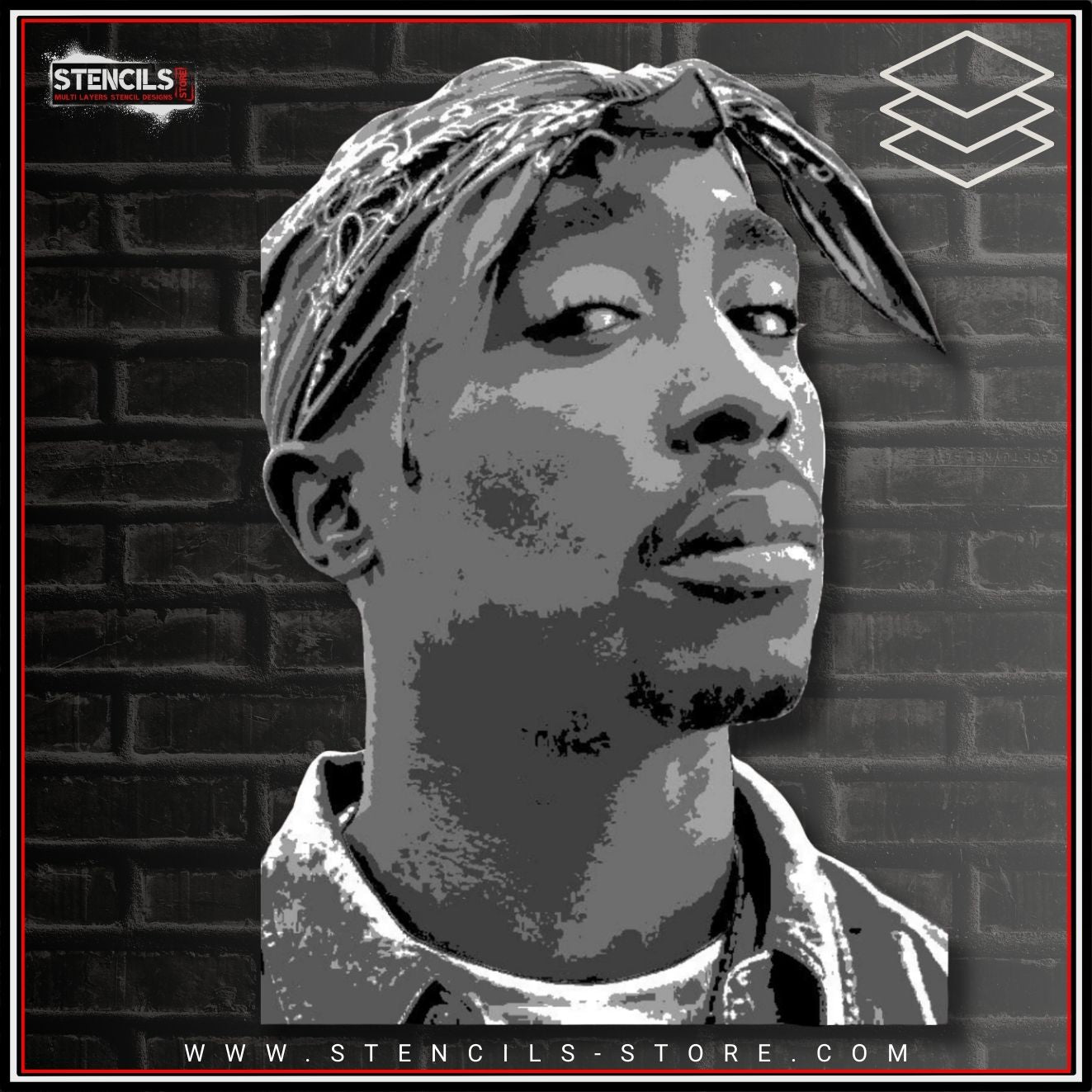Iconic Rap Artist 5-Layer Stencil - ARTENDIST