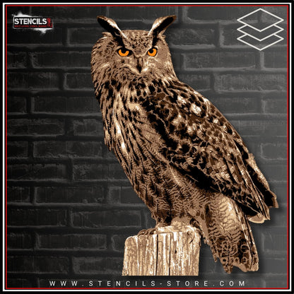 Owl 6-Layer Stencil - ARTENDIST