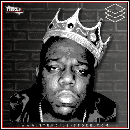 Hip hop rapper portrait - 6-Layer Stencil - ARTENDIST