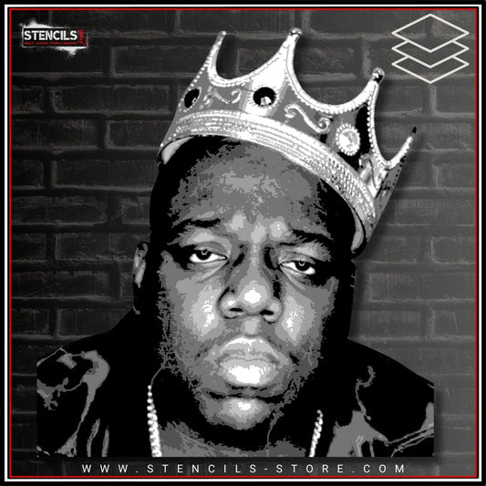 Hip hop rapper portrait - 6-Layer Stencil - ARTENDIST