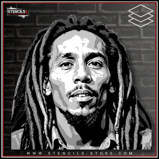Reggae musician portrait - 5-Layer Stencil - ARTENDIST