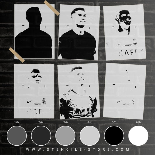 Legendary Football Striker  6-Layer Stencil - ARTENDIST