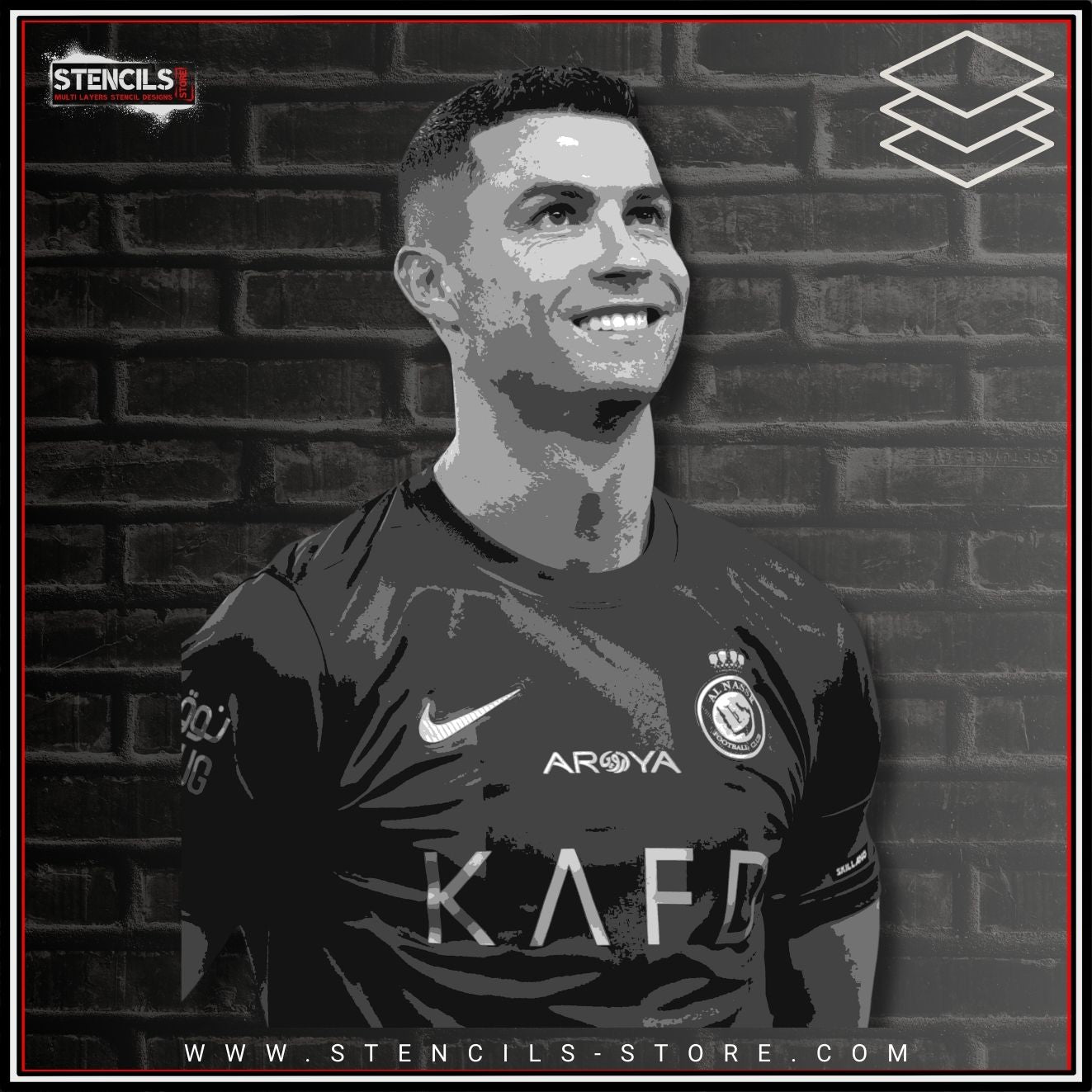 Legendary Football Striker  6-Layer Stencil - ARTENDIST
