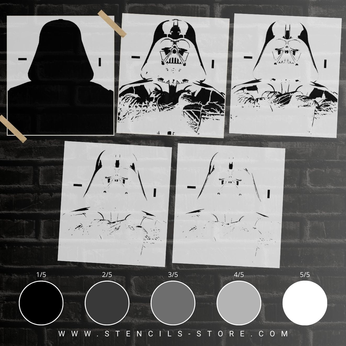 Dark Space Villain Portrait 5-Layer Stencil - ARTENDIST