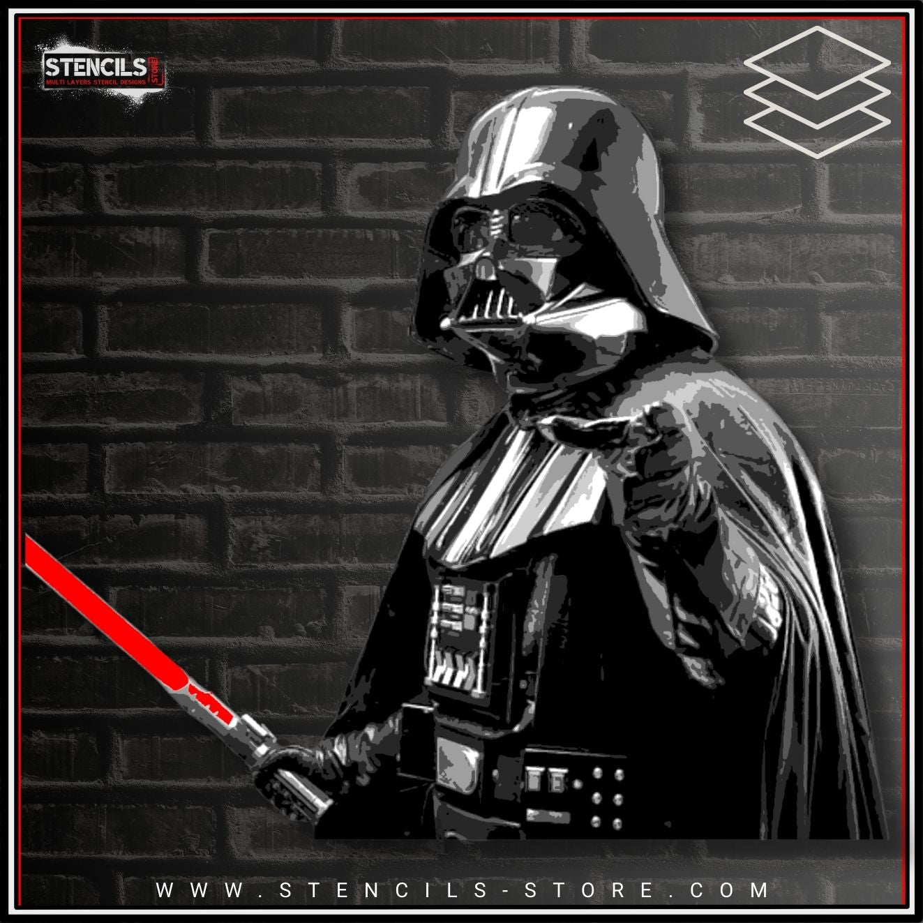 Dark Space Warrior 6-Layer Stencil - ARTENDIST
