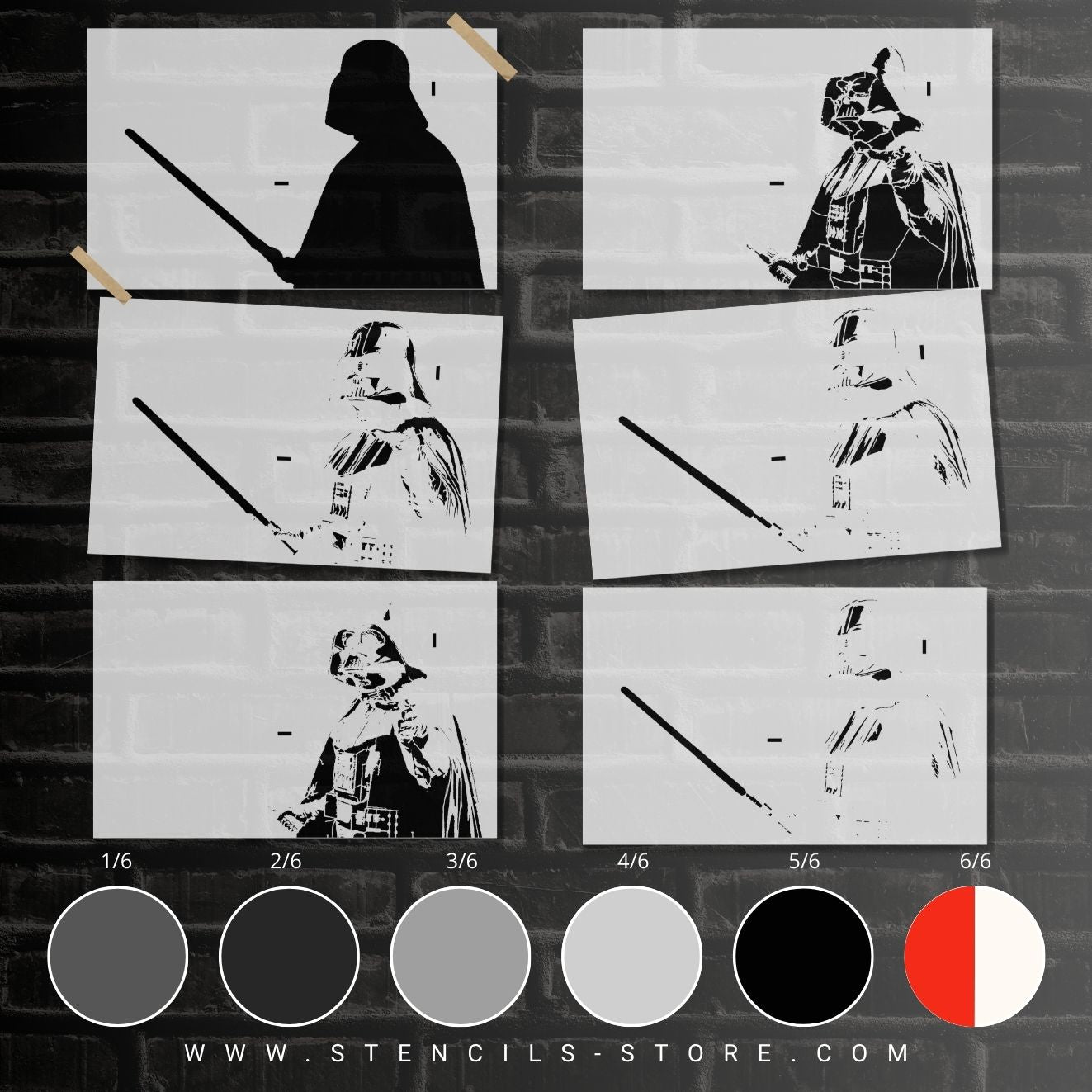 Dark Space Warrior 6-Layer Stencil - ARTENDIST
