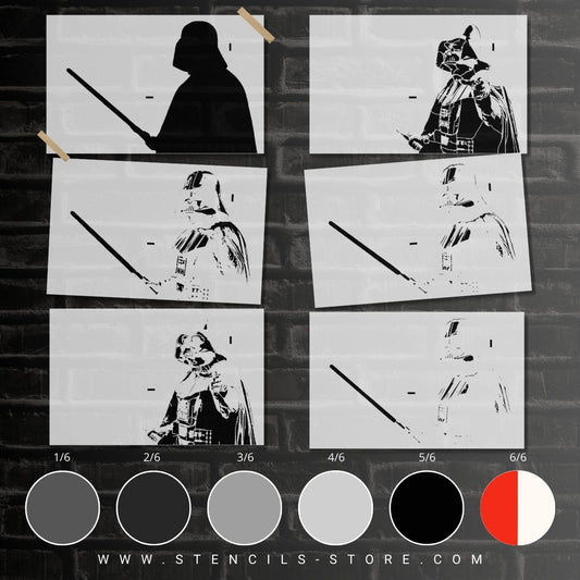 Dark Space Warrior 6-Layer Stencil - ARTENDIST