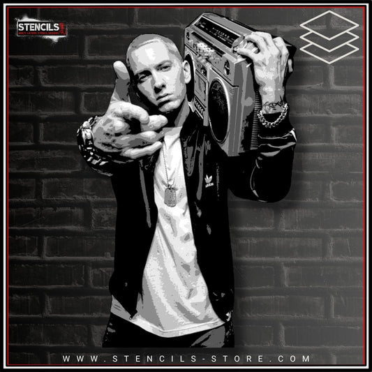 Iconic Rapper Portrait 6-Layer Stencil - ARTENDIST