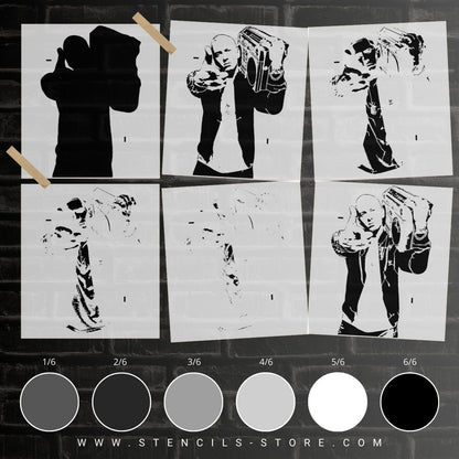 Iconic Rapper Portrait 6-Layer Stencil - ARTENDIST