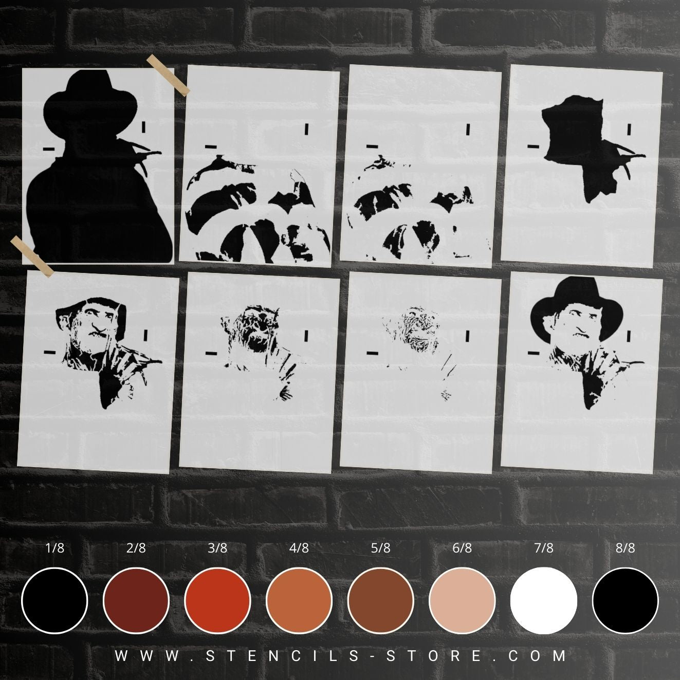 Horror Character 8-Layer Stencil - ARTENDIST