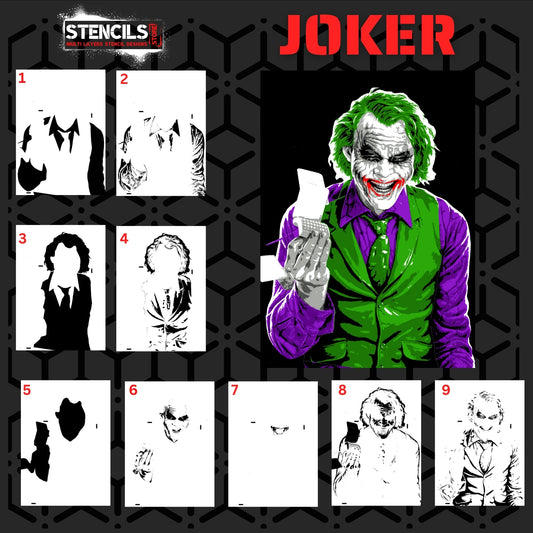 JOKER multi 9 layers stencil design PRE-CUT - ARTENDIST