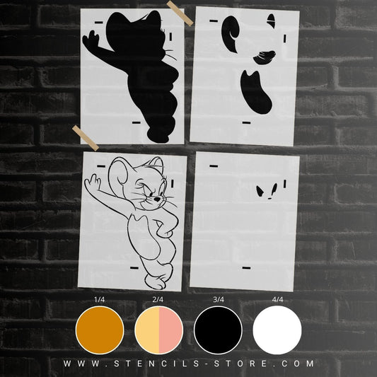 Cartoon Mouse 4-Layer Stencil - ARTENDIST