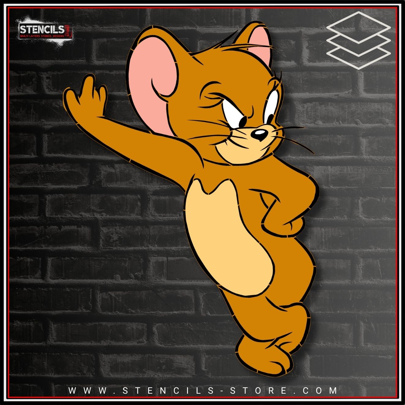 Cartoon Mouse 4-Layer Stencil - ARTENDIST
