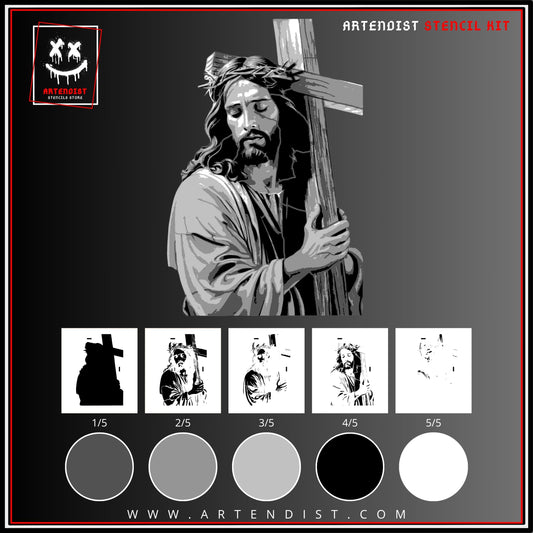 JESUS multi 5 layers stencil design - ARTENDIST