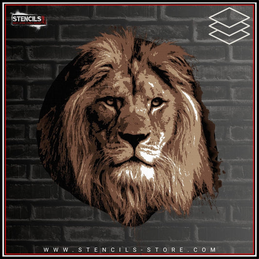 Lion 5-layer stencil - ARTENDIST
