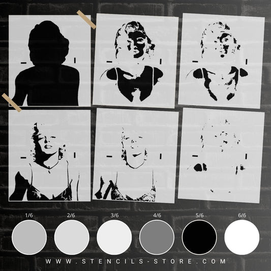 Iconic Actress Portrait 6-Layer Stencil - ARTENDIST