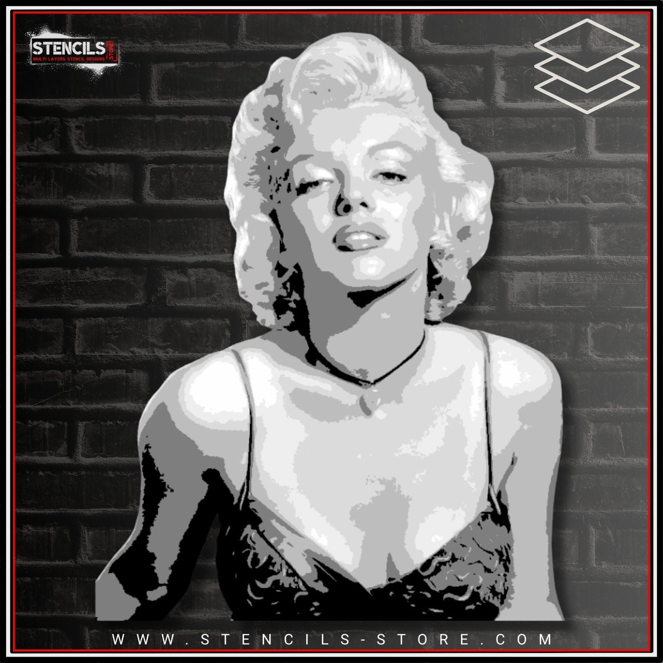 Iconic Actress Portrait 6-Layer Stencil - ARTENDIST