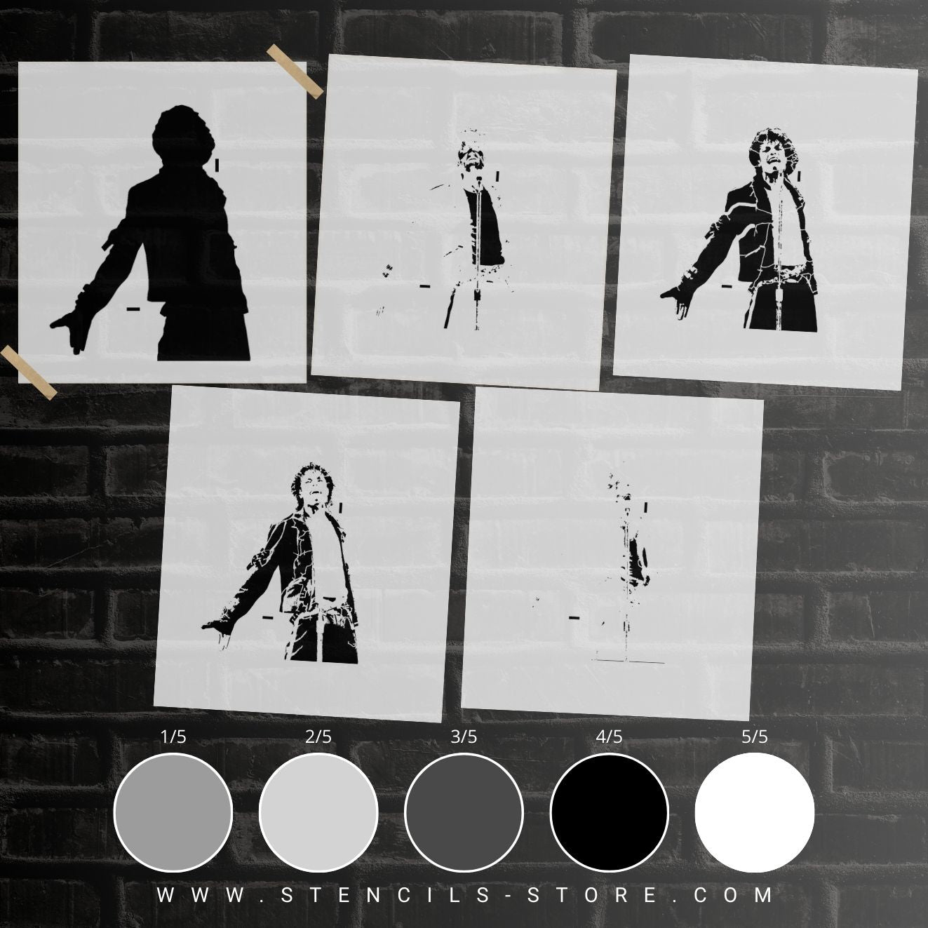 Pop singer portrait - 5-Layer Stencil - ARTENDIST