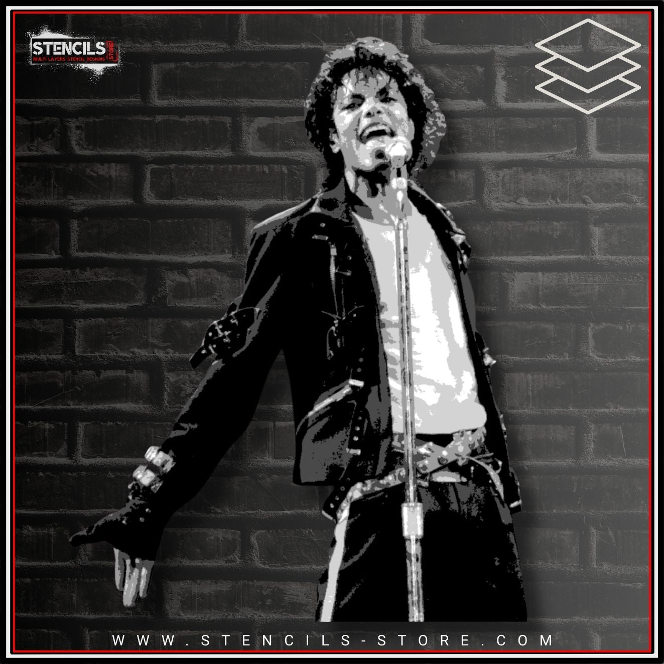 Pop singer portrait - 5-Layer Stencil - ARTENDIST