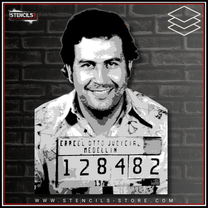 Cartel kingpin portrait - 5-Layer Stencil - ARTENDIST