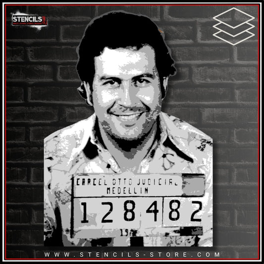 Cartel kingpin portrait - 5-Layer Stencil - ARTENDIST