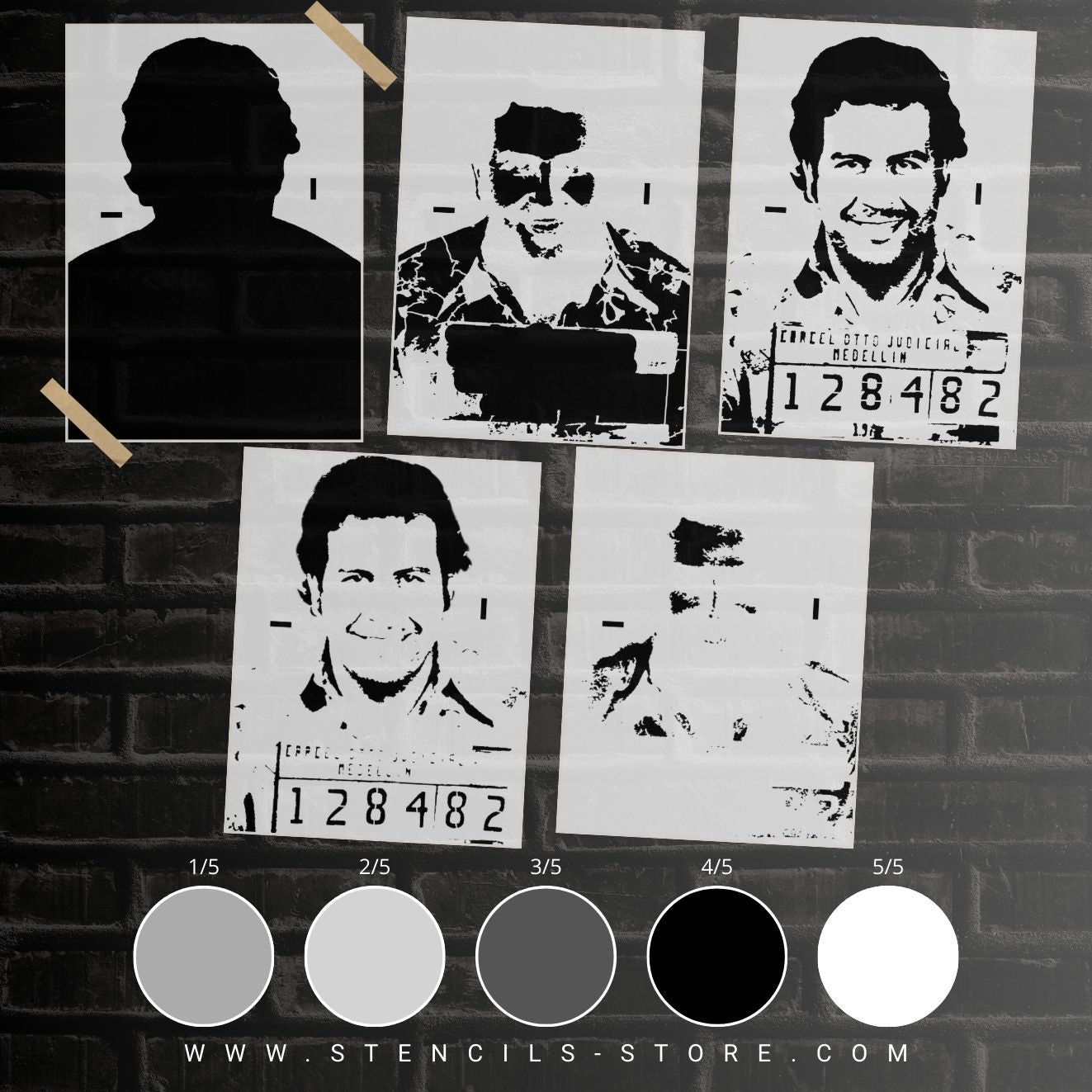 Cartel kingpin portrait - 5-Layer Stencil - ARTENDIST