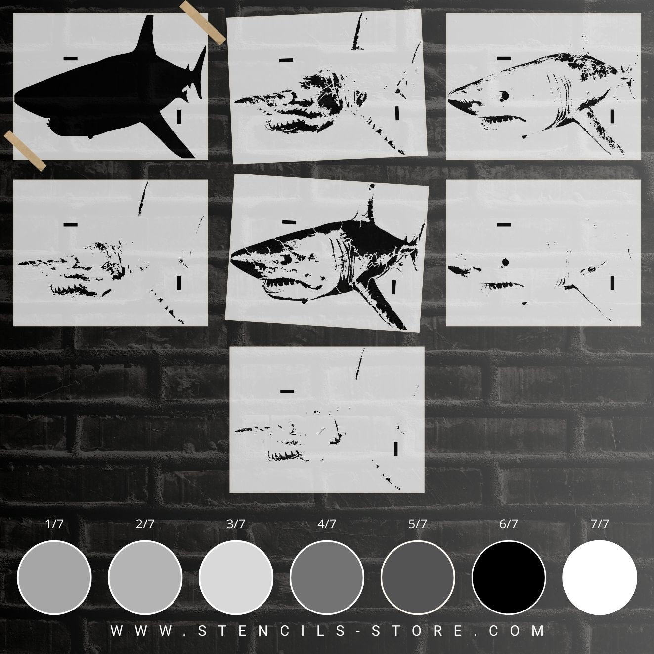 Shark 7-Layer Stencil - ARTENDIST