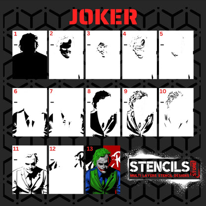 JOKER multi 11 layers stencil design for download - ARTENDIST