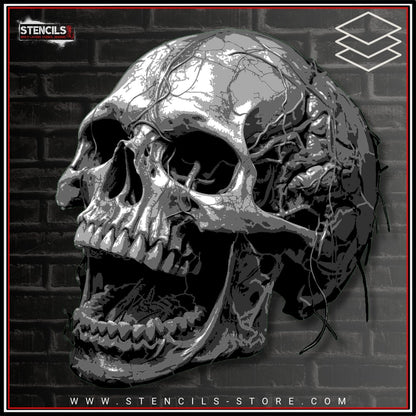 Skull 5-Layer Stencil - ARTENDIST