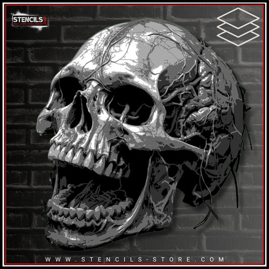 Skull 5-Layer Stencil - ARTENDIST