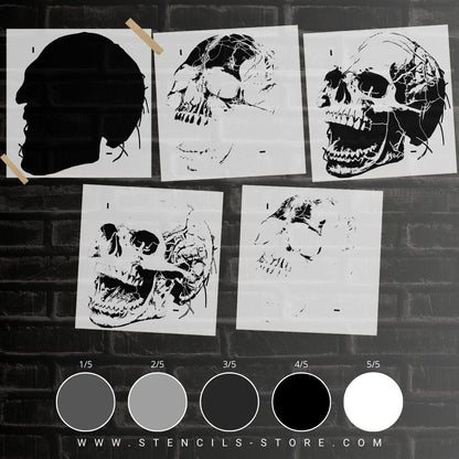Skull 5-Layer Stencil - ARTENDIST