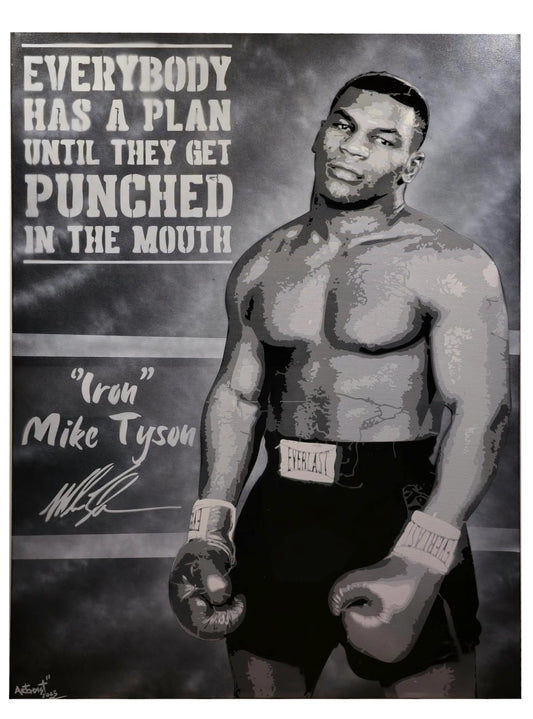 Mike Tyson Spray Paint Art 150x100cm - ARTENDIST